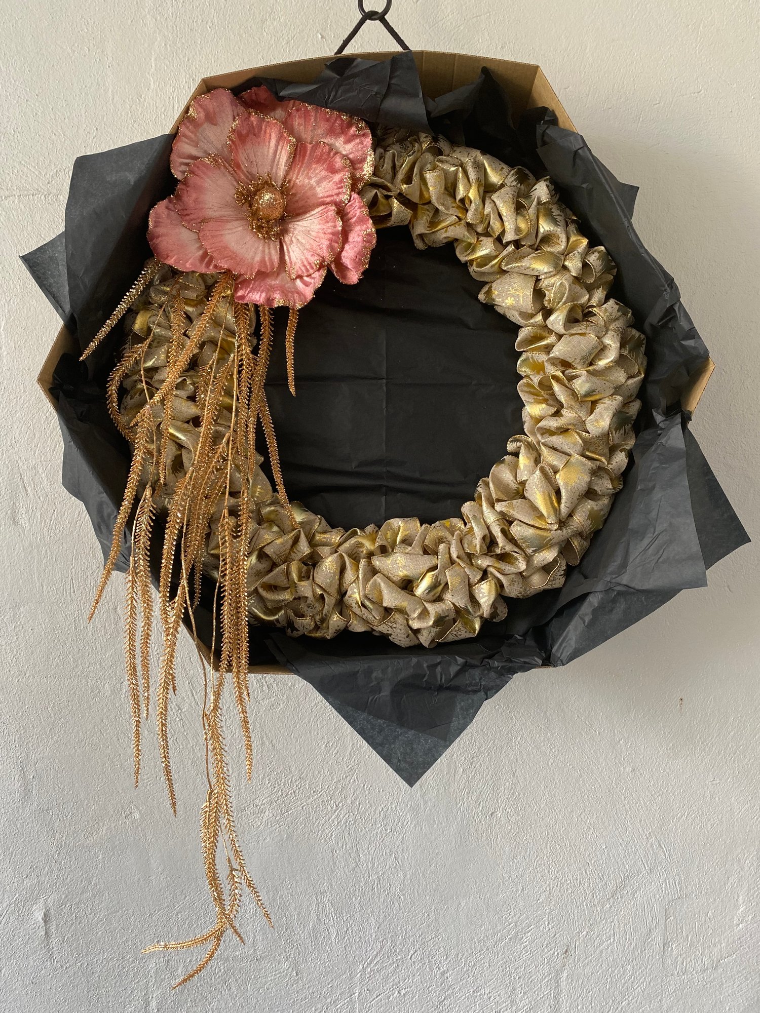 Image of 50cm Ribbon Wreath - Gold