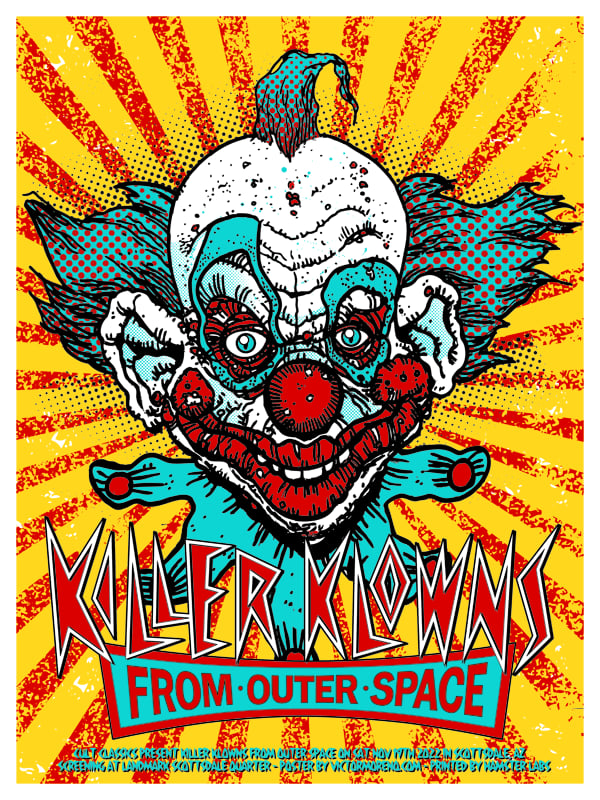 KILLER KLOWNS FROM OUTER SPACE - 18 X 24 - Limited Edition Screenprint Movie Poster