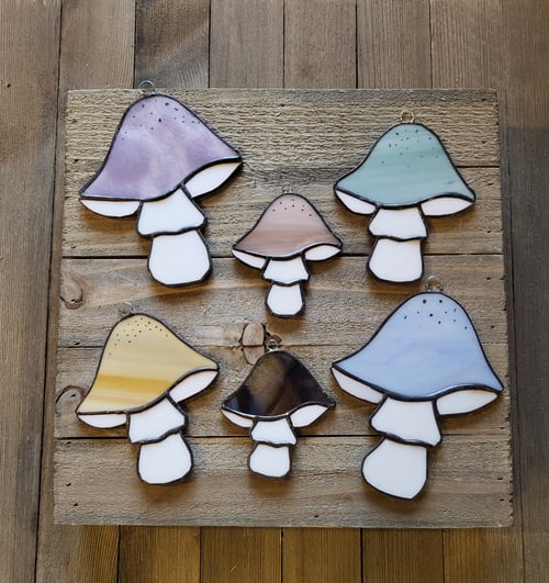 Image of Mushroom set - stained glass