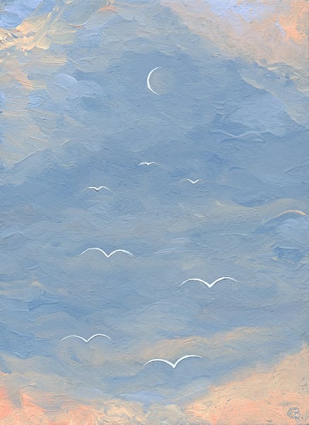 Image of Soaring slivers and the crescent moon 