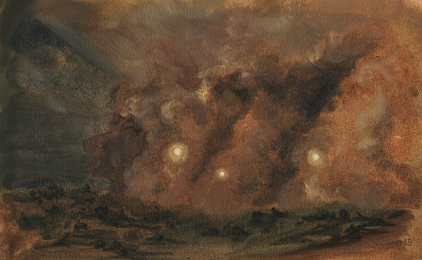 Image of Min Min lights in a dust storm