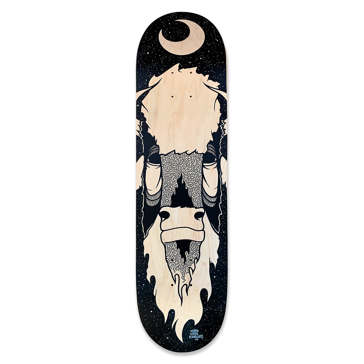 Image of Tah-nah-hah Stars Black Skateboard Deck