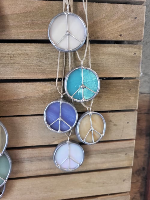 Image of Mini peace sign - stained glass