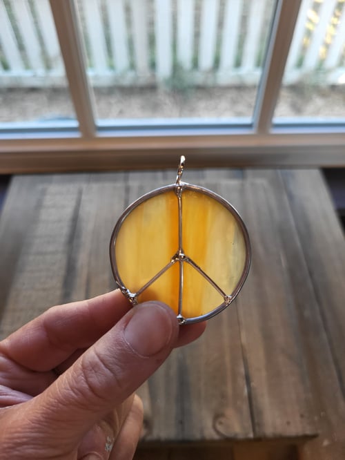 Image of Sm. peace sign - stained glass