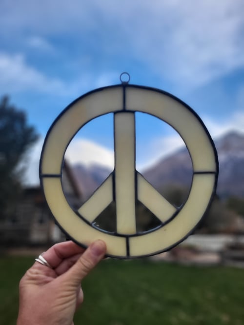 Image of Peace sign - stained glass