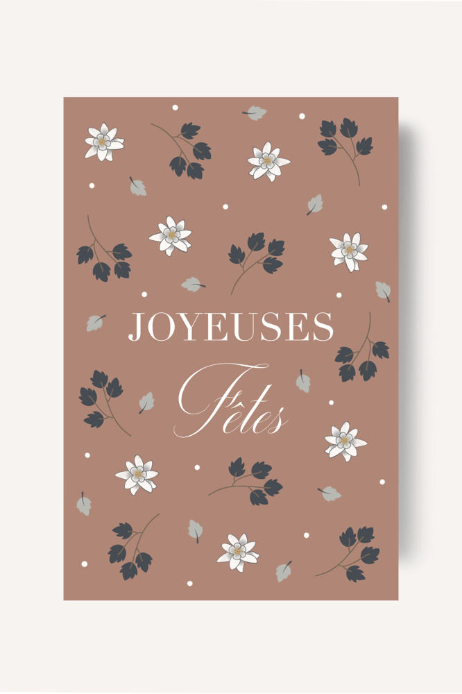 Image of Carte - Joyeuse fêtes floral