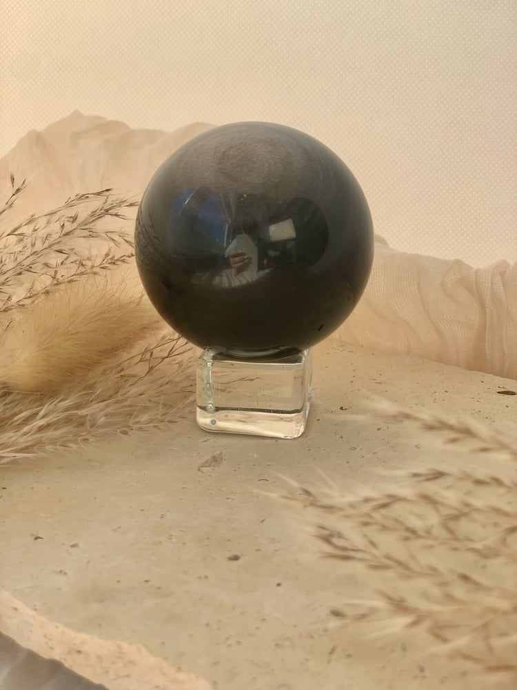 Image of Silver Sheen Obsidian Sphere 