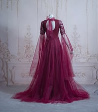 Image 2 of Burgundy elven wedding dress fantasy