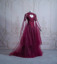 Image 1 of Burgundy elven wedding dress fantasy