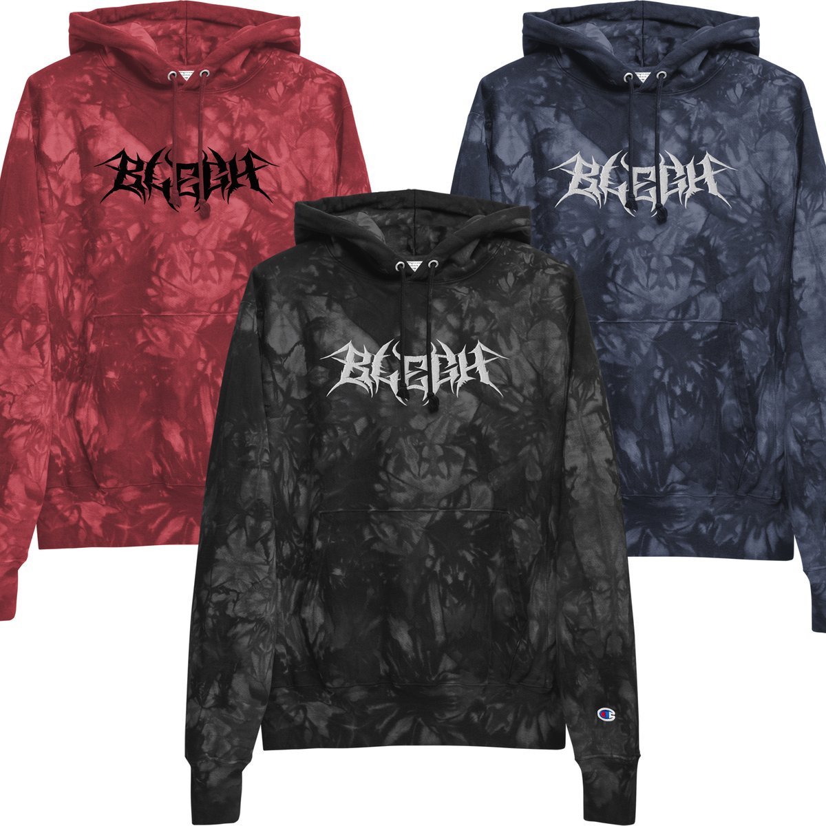 CHAMPION TIE DYE HOODIE DEATHCORE BLEGH Ohrion Apparel