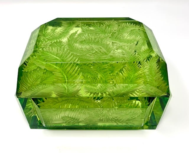 Image of Lucite Fern Rectangular Box (All Bevelled Sides!)