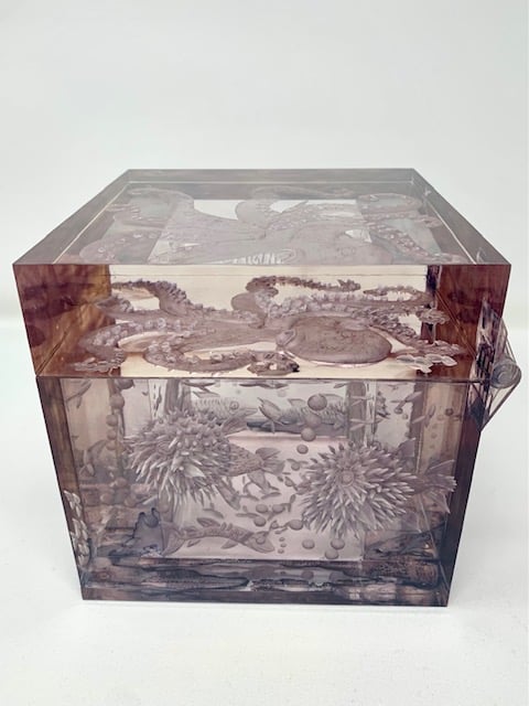 Image of Lucite Cube Box- Under The Sea