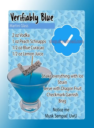 Verifiably Blue - Single Cocktail Card (pre order)