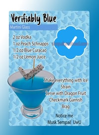 Image of Verifiably Blue - Single Cocktail Card