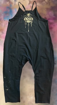 Image 2 of “EYE IN THE SKY” BLEACH PAINTED BAGGY ROMPER LARGE