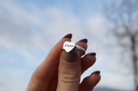 Image 2 of Love Heart Signet Ring - Silver