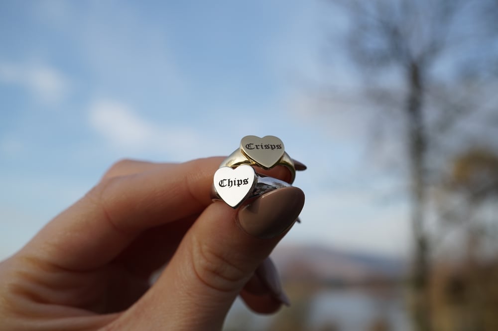 Love Heart Signet Ring - Silver