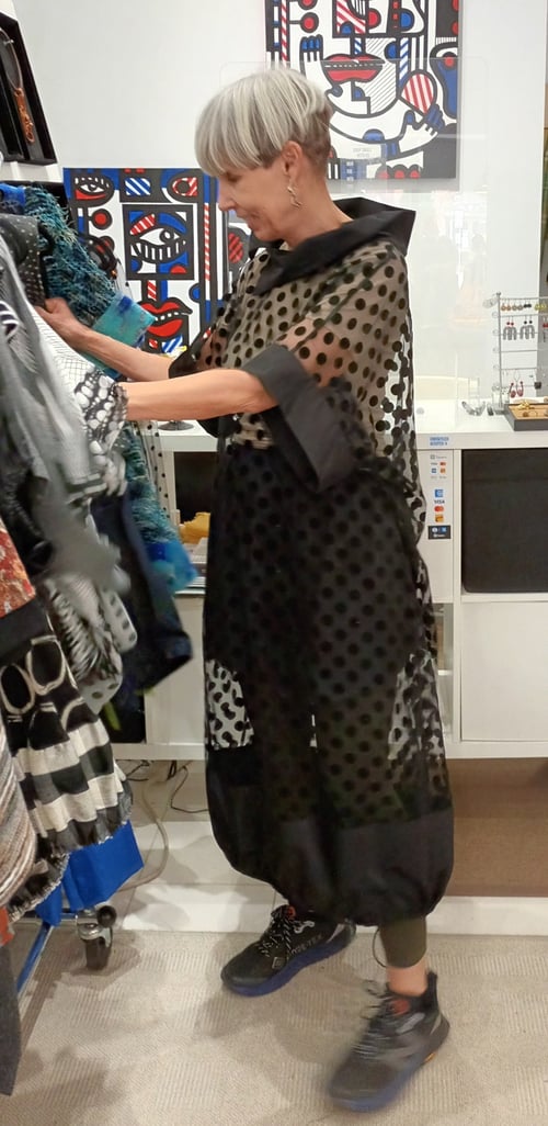 Image of sheer polkadot dress
