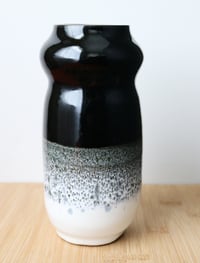 Image 1 of black & white speckled vase, large