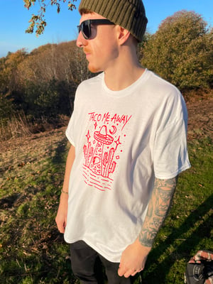 Image of Taco Me Away T-Shirt | White Red 🌮