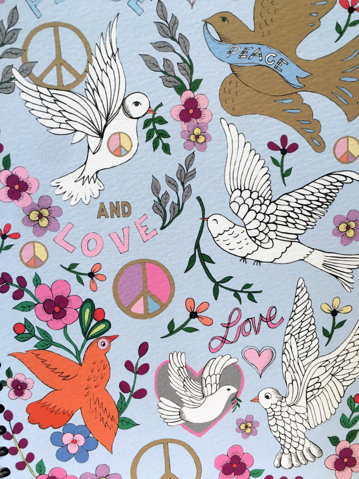 Peace Doves Spiral Bound Notebook