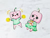 Cheer Bot / Dress Bot Vinyl Stickers - Set of 2