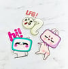 Hi / Thicc Bot / Cat Sock Vinyl Stickers - Set of 3