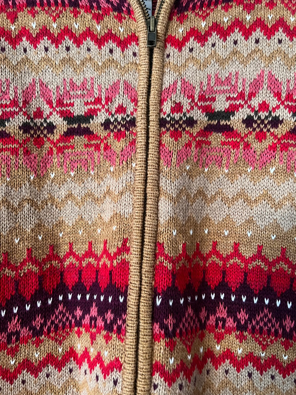 Vintage Tiara Zip Up Sweater (S)