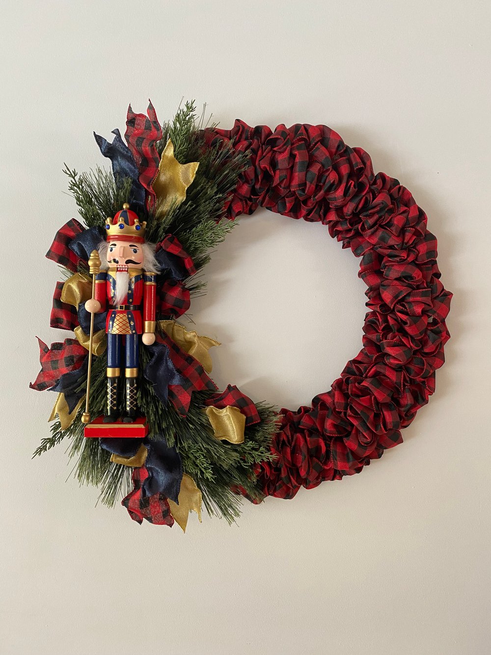 Image of 50cm Ribbon Wreath - Nutcracker King