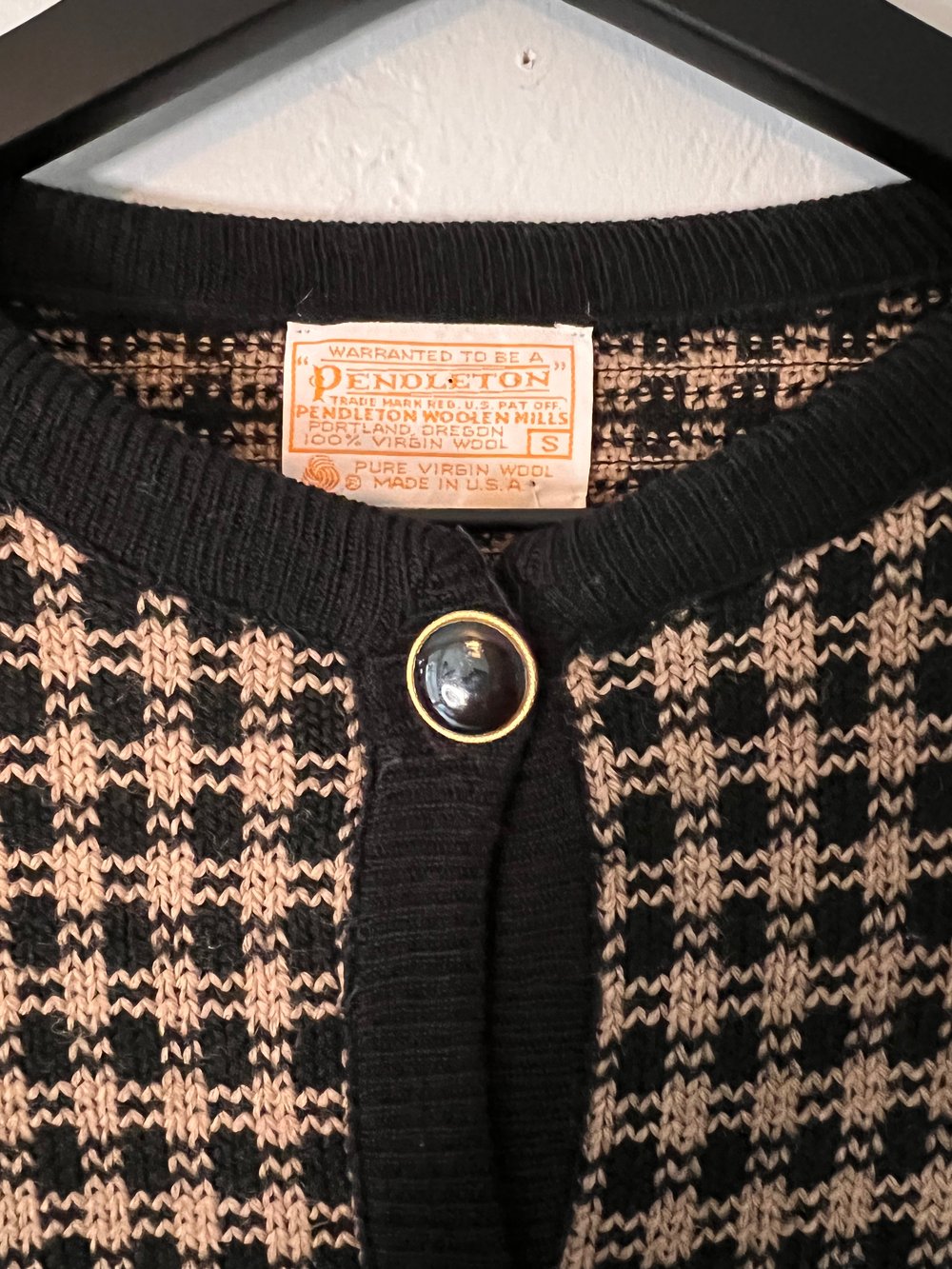 Vintage 1950’s Pendleton Houndstooth Sweater (S)