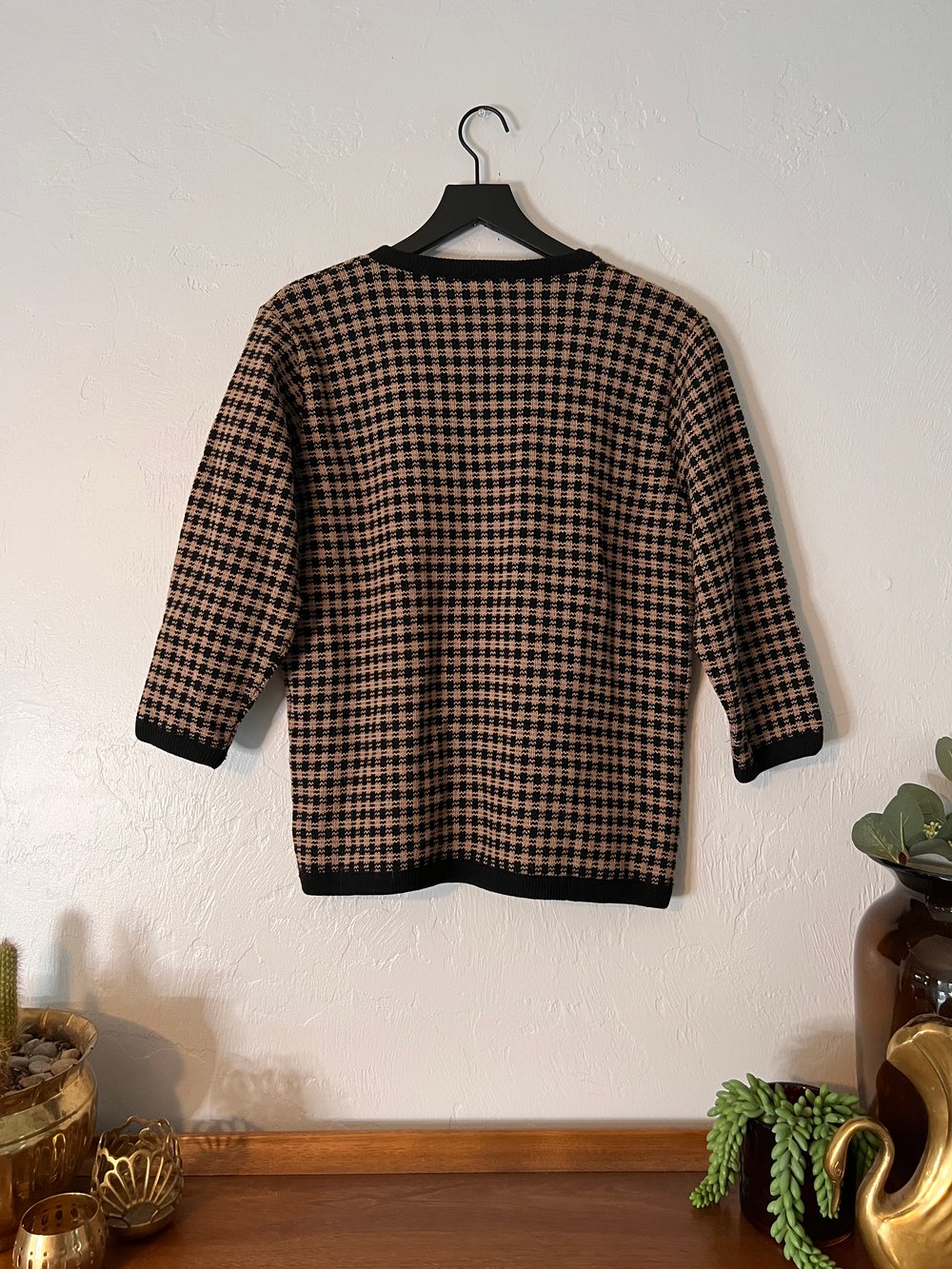 Vintage 1950’s Pendleton Houndstooth Sweater (S)