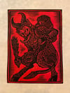 Krampus Block Print