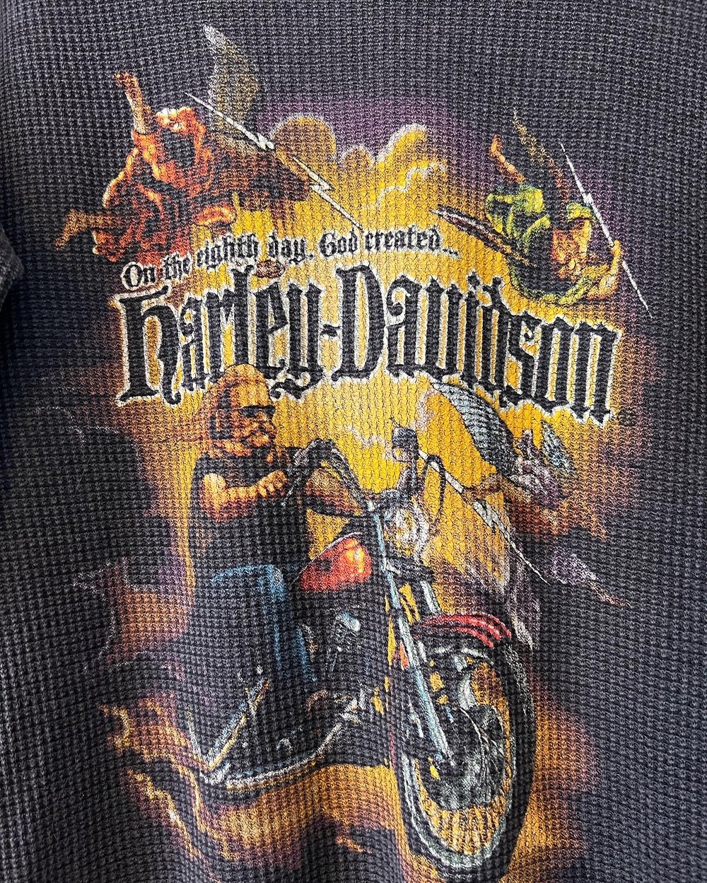 Vintage 80’s ‘God Created Harley’ Harley Davidson Thermal (M)
