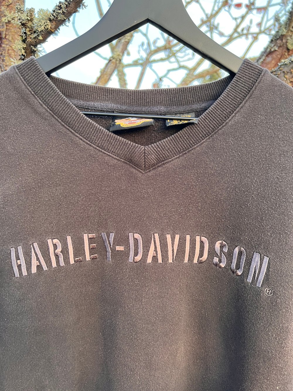 Harley Davidson Ribbed Sleeve Sweatshirt (L)