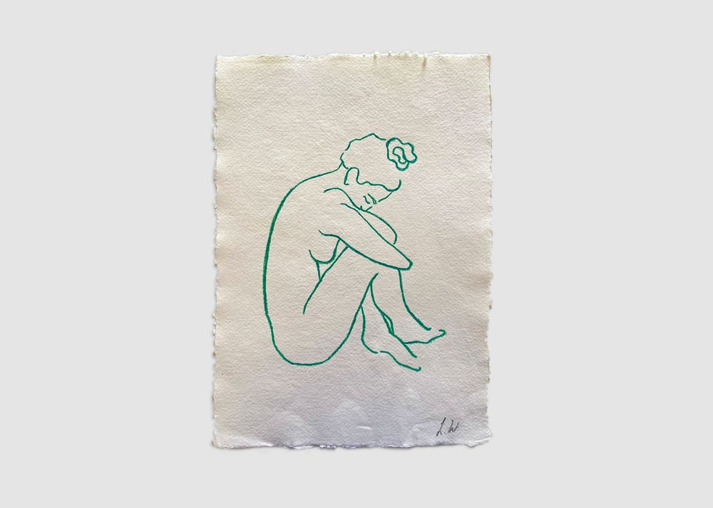 Image of Nude in Green - framed