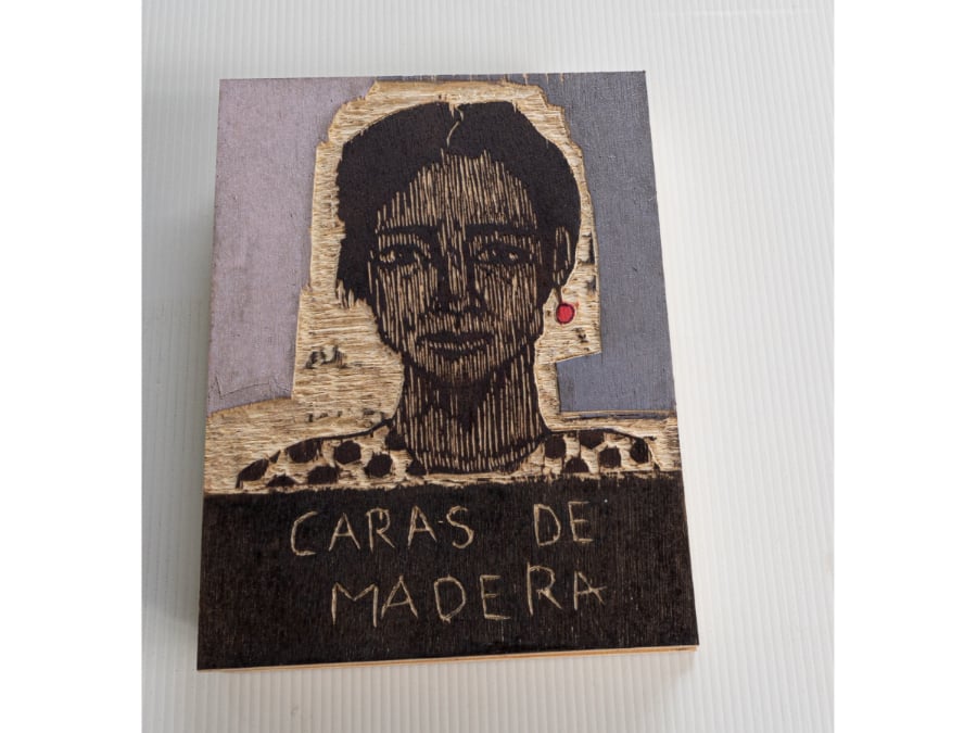 Image of Artist Book, Concertina, called 'Caras de Madera' (Faces in wood)