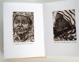 Image of Artist Book, Concertina, called 'Caras de Madera' (Faces in wood)