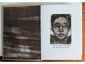Image of Artist Book, Concertina, called 'Caras de Madera' (Faces in wood)