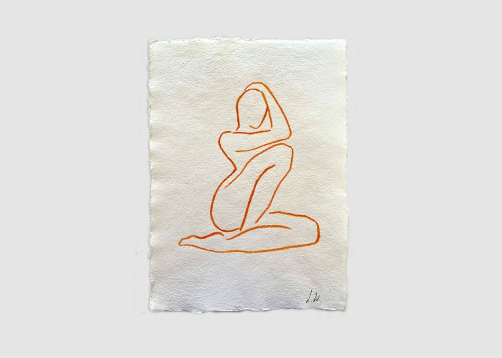 Image of Nude in Orange - framed