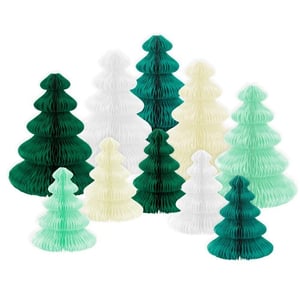 Image of Green Forest Honeycomb Decorations (set of 10)