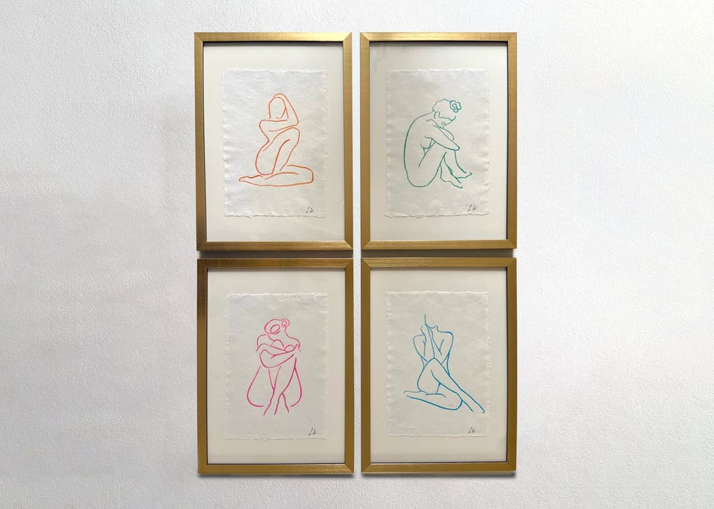 Image of Nude in Blue - framed