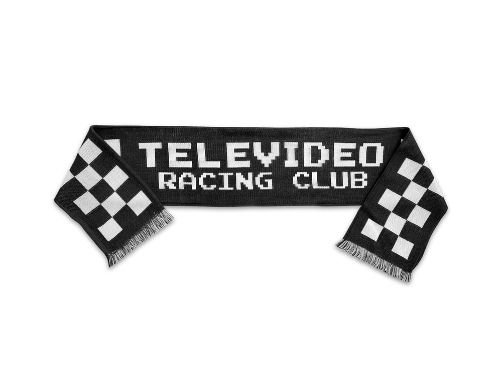 Image of "Televideo Racing Club" knitted scarf (black)
