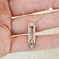 Image 2 of Eco Gold & Pink Tourmaline Pendant