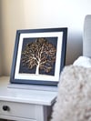 Woodcut Oak Tree - Framed