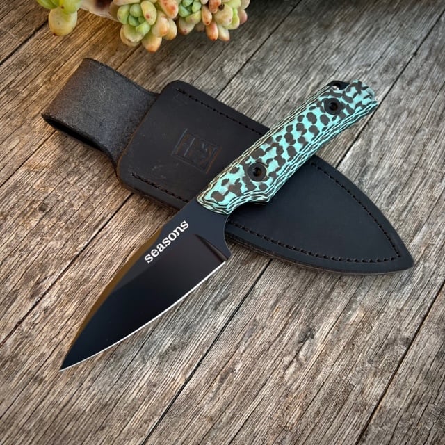 Image of SEASONS - LEUCADIA - AQUA CARBON FIBER - ONO KNIFE