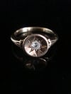 VICTORIAN 18CT YELLOW GOLD  STAR CELESTIAL DIAMOND SOLITAIRE RING