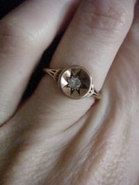 Image 5 of VICTORIAN 18CT YELLOW GOLD  STAR CELESTIAL DIAMOND SOLITAIRE RING