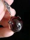 VICTORIAN HIGH CARAT 15CT LARGE CABOCHON GARNET ROSE CUT DIAMOND PENDANT 7.1G