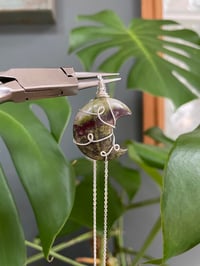 Image 2 of Unakite  Silver  Moon Necklace 