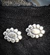 Sterling Sunflower 2 in 1 Convertible Earrings. Studs or Shoulder Duster Earrings!
